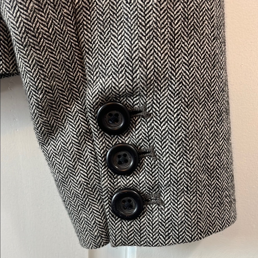 Y2k Fossil Gray Tailored Wool Blend Blazer With N… - image 8